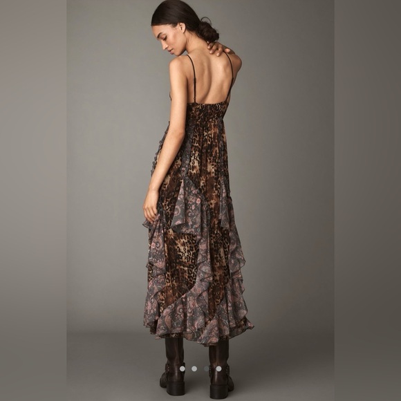 NWT By Anthropologie Ruffled Chiffon Maxi Dress - Picture 2 of 9